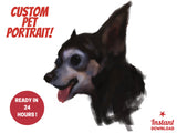 Custom Hand Drawn Pet Portrait Painting from photo, Custom Pet Portrait,  Dog wall art, Cat Wall Art, Gift for her, Gift for Him Custom Art